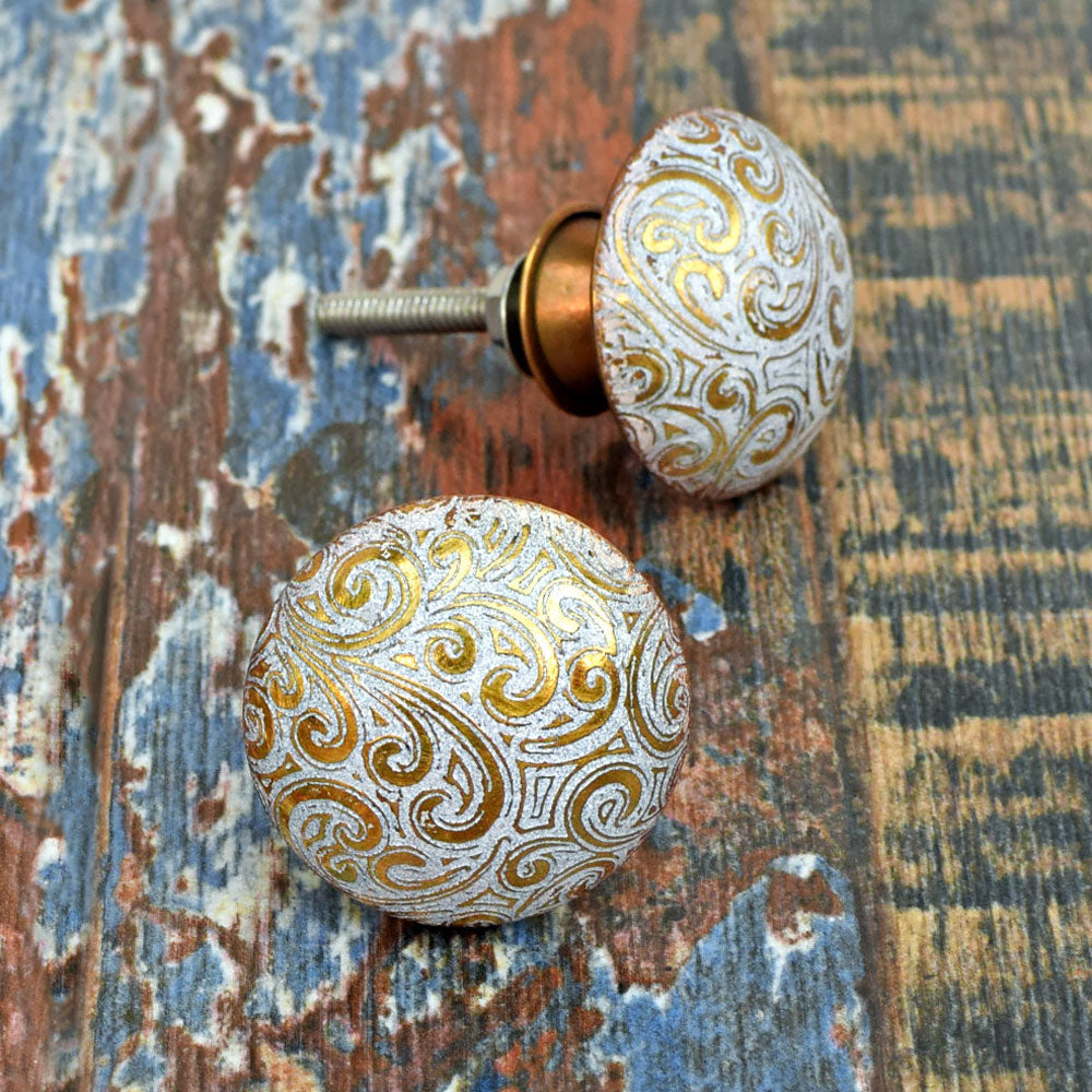 Wisteria Shabby Chic Brass Cabinet Knob