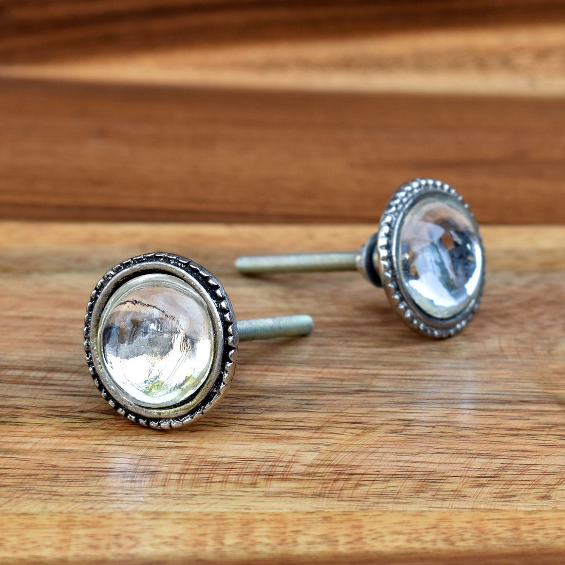 Delilah Glass Brass Cupboard Drawer Knob