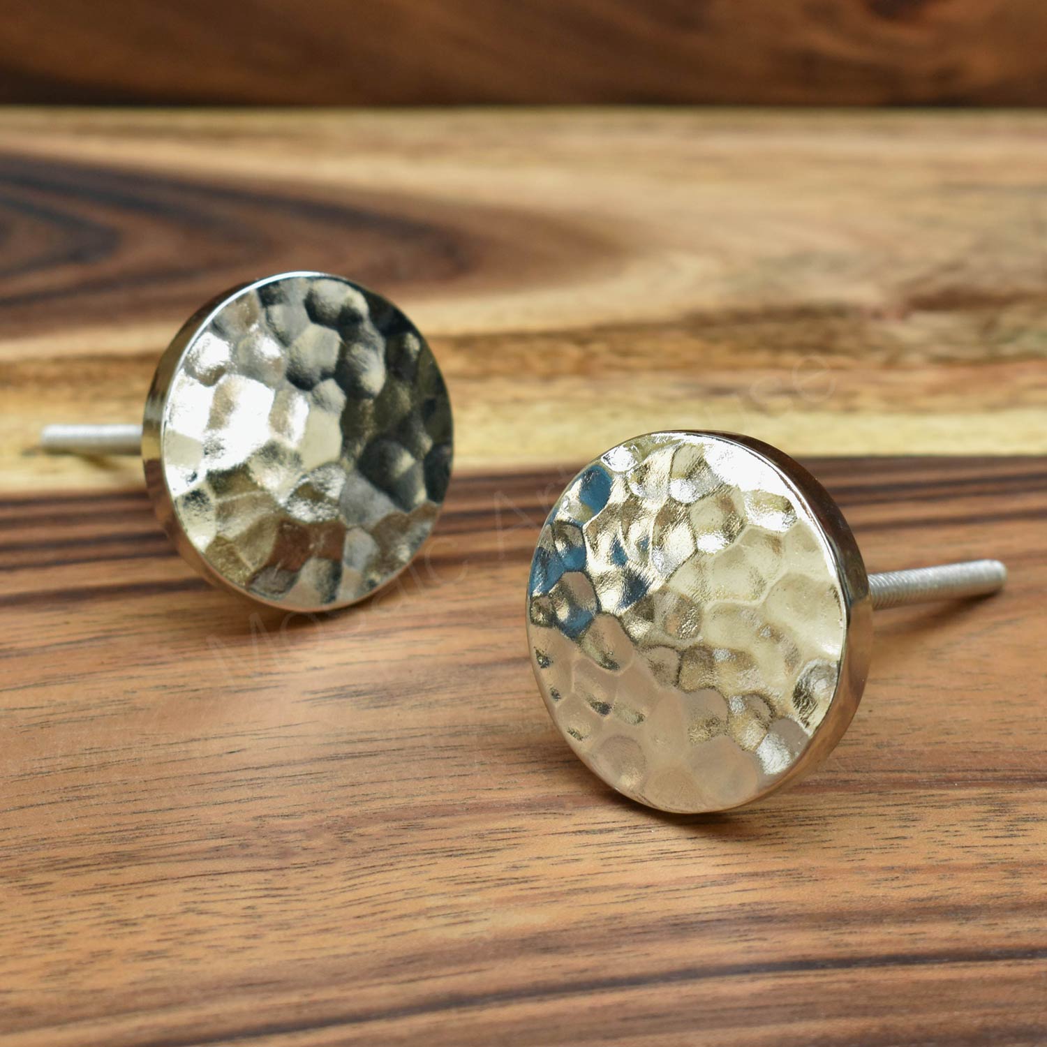 Roshanara Hammered Silver Cabinet Dresser Knob