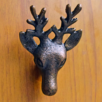 Hirsch Antique Stag Cabinet Drawer Knob