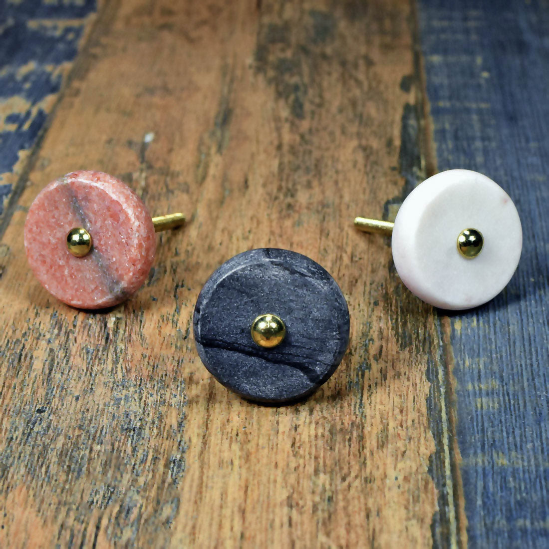 round stone cabinet knob and pull