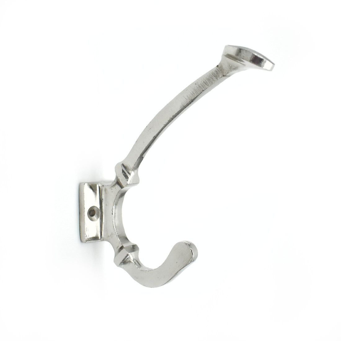 Tagus Polished Silver Coat and Towel Wall Hook