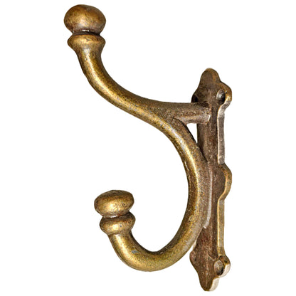 UNIQANTIQ HARDWARE SUPPLY Antique Brass Finished with Ceramic Ball Hat and  Coat Hall Tree Hook