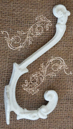 White Dove Cast Iron Coat and Towel Wall Hook
