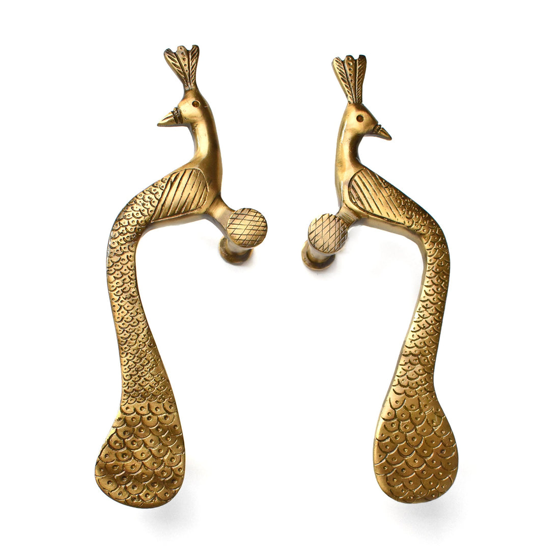 Pavo Solid Brass Peacock Door Handle Set