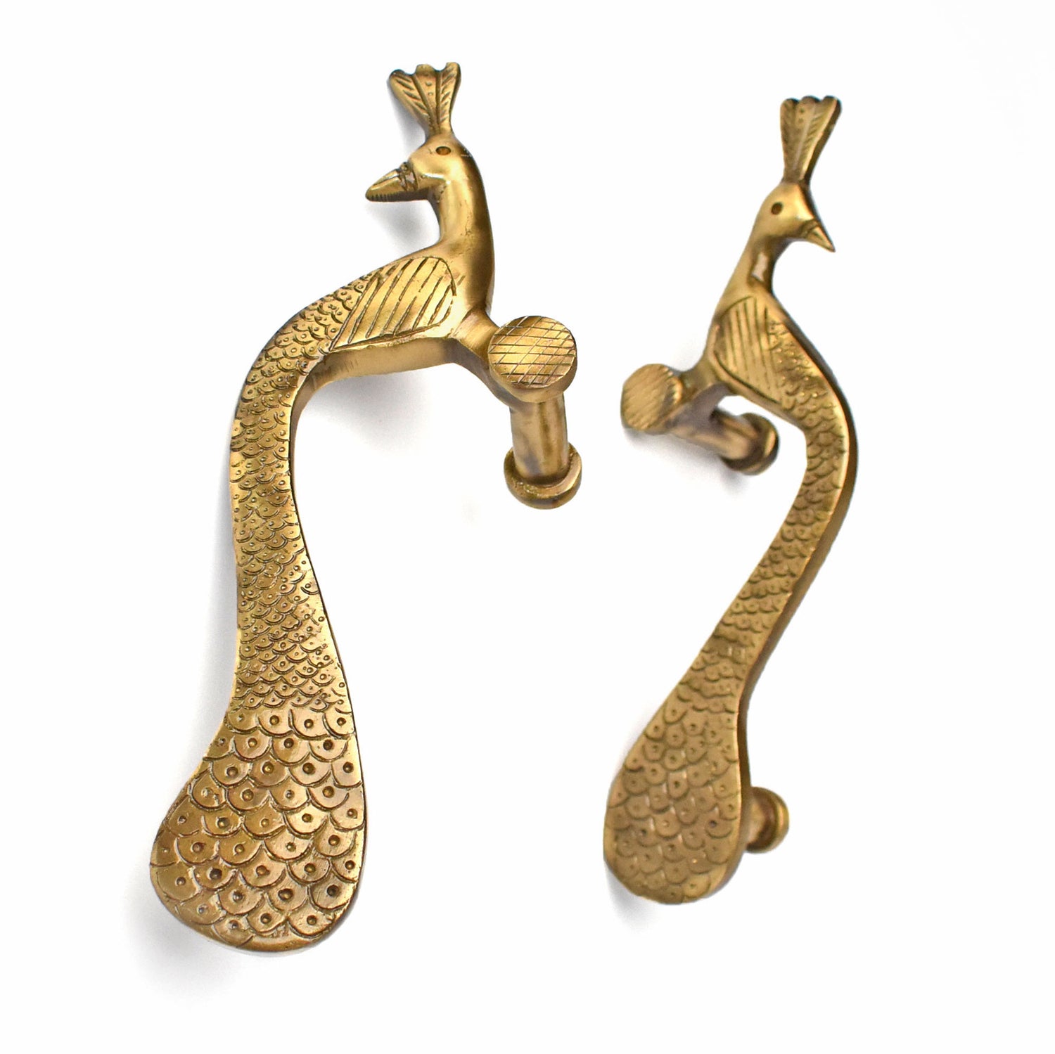 Pavo Solid Brass Peacock Door Handle Set