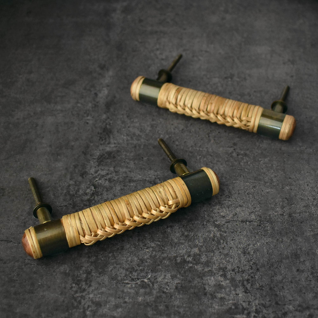 Tiki Rattan Brass Cupboard Wardrobe Handle