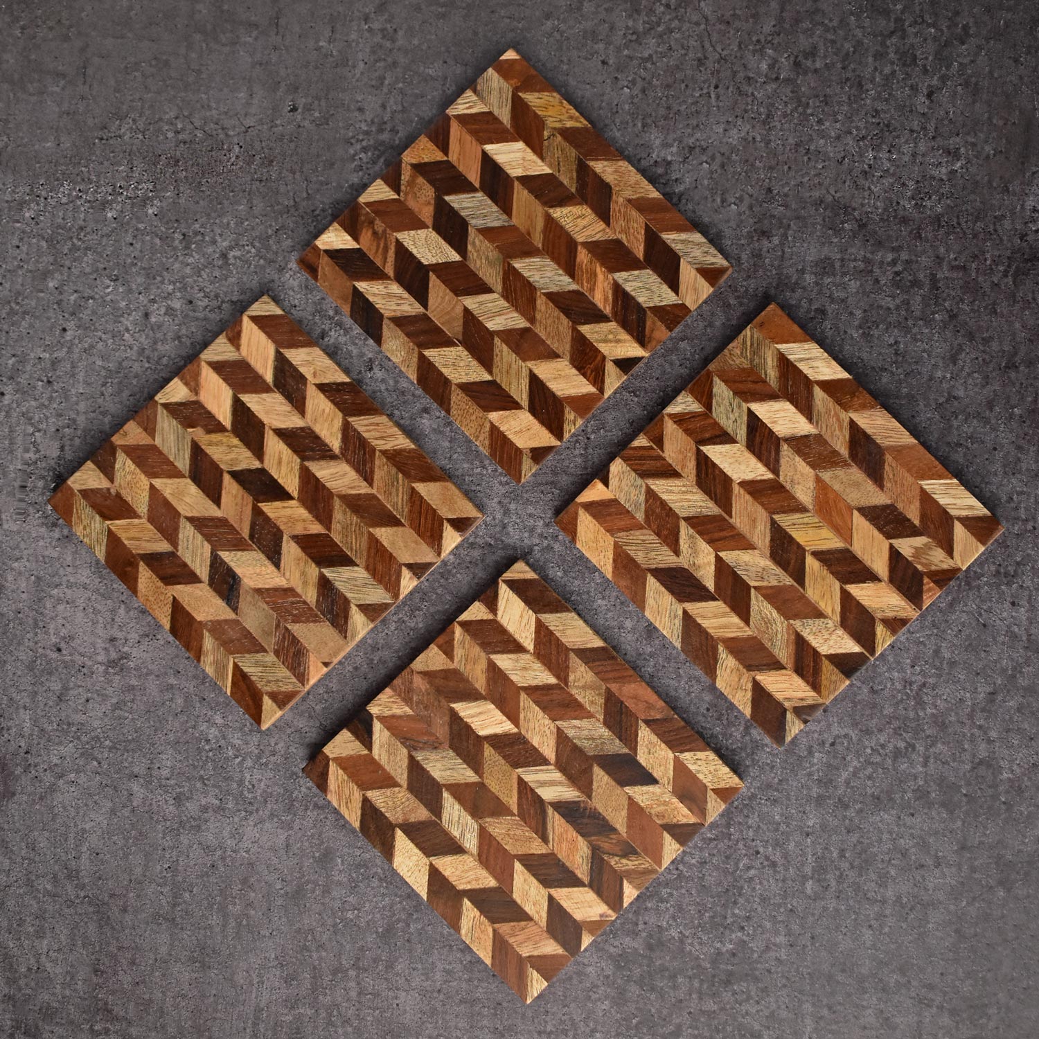 Eowyn Wood Coasters Set of 4