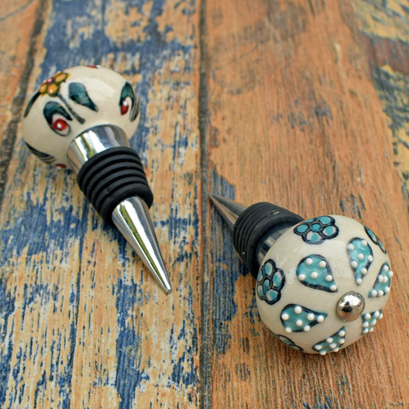 Zinfandel Blue Wine Bottle Stopper