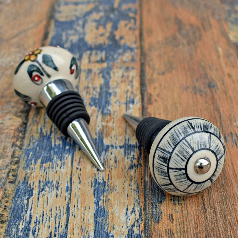 Chardonnay Grey Wine Bottle Stopper